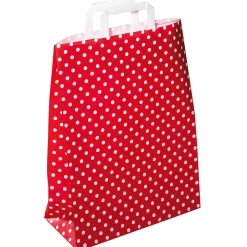DecoWoerner Bolsas De Regalo Y Bolsas Portátiles>Bolsa De Papel Roja "Dots" 40 X 32 Cm 50 Unidades