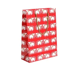 DecoWoerner Bolsas De Regalo Y Bolsas Portátiles>Bolsa De Regalo De Oso Polar Juego De 12 33,5 X 24 X 10 Cm, 150 Gr/m²