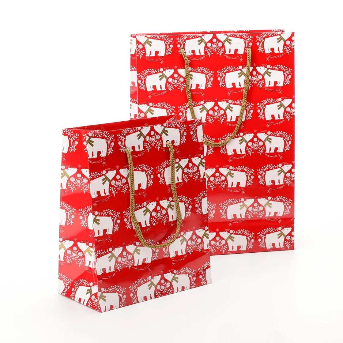 DecoWoerner Bolsas De Regalo Y Bolsas Portátiles>Bolsa De Regalo Oso Polar Pack De 12 23 X 19 X 10 Cm, 150 Gr/m
