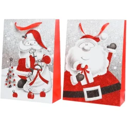 DecoWoerner Bolsas De Regalo Y Bolsas Portátiles>Bolsa De Regalo "Papel De Navidad" Juego De 6 Piezas De 48 Cm De Altura