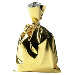 DecoWoerner Bolsitas Con Cordón>Bolsa De Regalos, Brillante, Color Dorado, 20 X 35 Cm