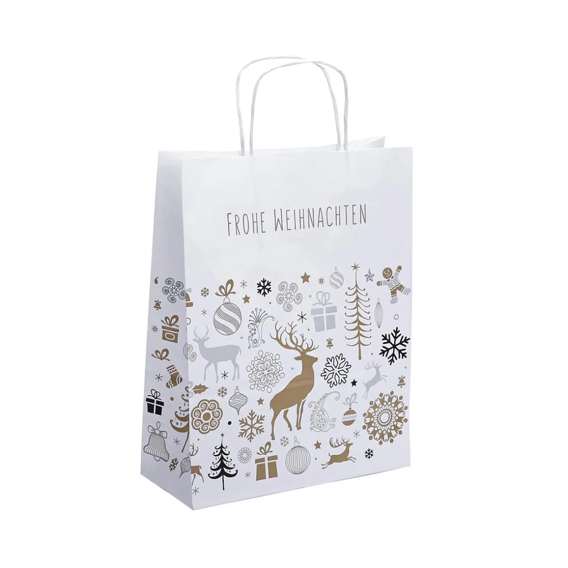 DecoWoerner Bolsas De Regalo Y Bolsas Portátiles>Bolsa De Transporte Winter Dream, 32 X 24 X 11 Cm, 50 Uds.