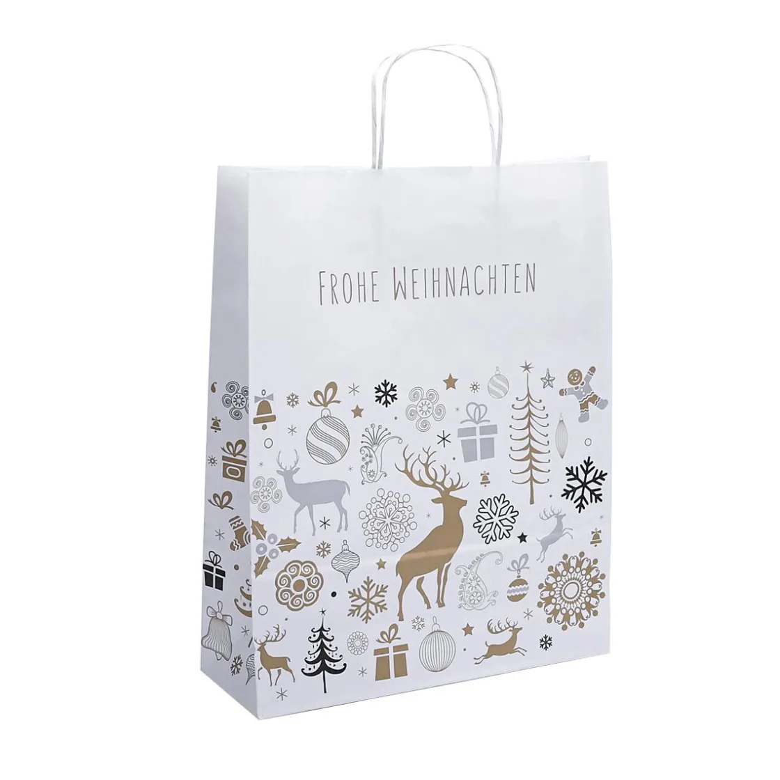 DecoWoerner Bolsas De Regalo Y Bolsas Portátiles>Bolsa De Transporte Winter Dream, 41 X 32 X 12 Cm, 50 Uds.
