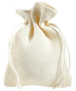DecoWoerner Bolsitas Con Cordón>Bolsita De Yute, 18 Cm, Crema