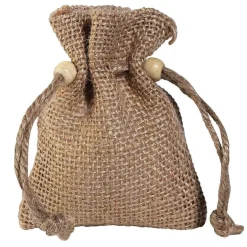 DecoWoerner Bolsitas Con Cordón>Bolsita De Yute, 10 Cm, Natural