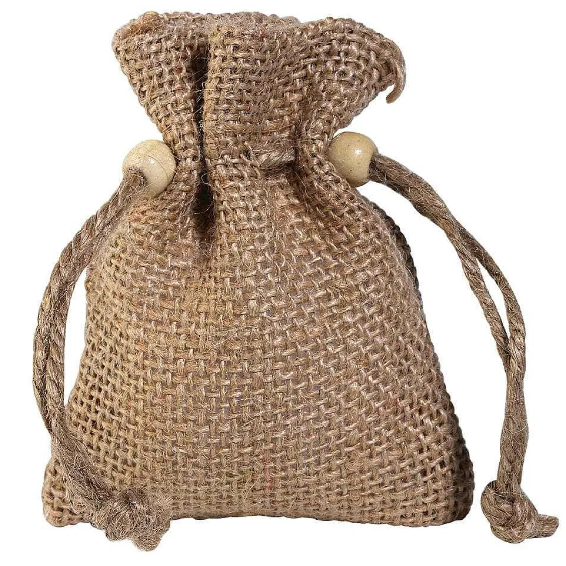 DecoWoerner Bolsitas Con Cordón>Bolsita De Yute, 10 Cm, Natural