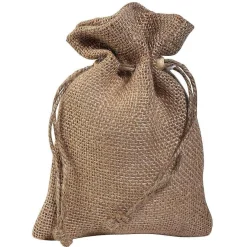 DecoWoerner Bolsitas Con Cordón>Bolsita De Yute, 18 Cm, Natural