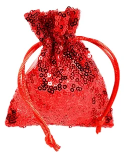 DecoWoerner Bolsitas Con Cordón|Decoración Temática>Bolsitas De Organza Lentejuelas 10 Cm, 10 Piezas,