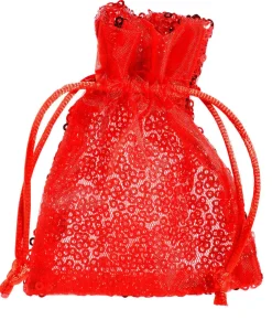 DecoWoerner Bolsitas Con Cordón|Decoración Temática>Bolsitas De Organza Lentejuelas 10 Cm, 10 Piezas,
