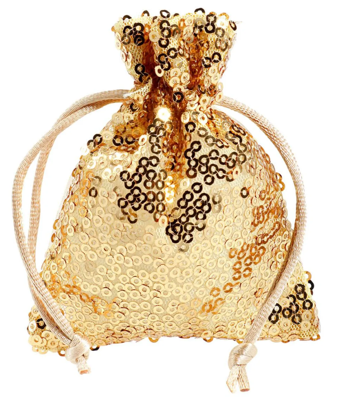 DecoWoerner Bolsitas Con Cordón>Bolsitas De Organza Lentejuelas 10 Cm, 10 Piezas,
