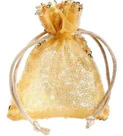 DecoWoerner Bolsitas Con Cordón>Bolsitas De Organza Lentejuelas 10 Cm, 10 Piezas,