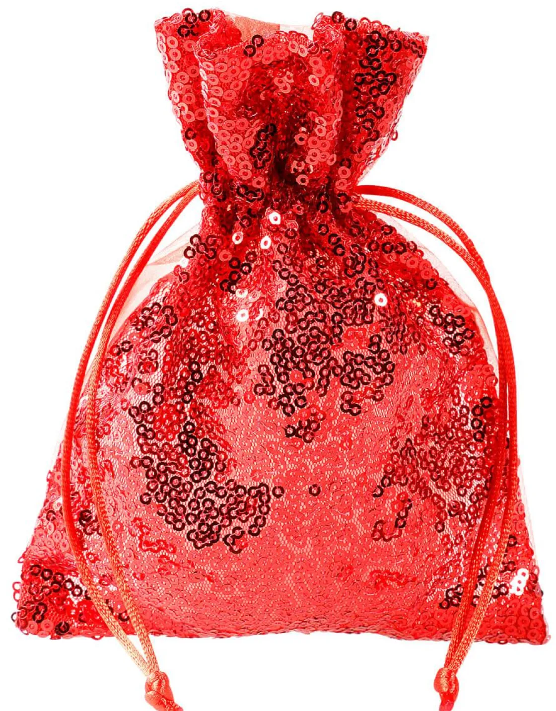 DecoWoerner Bolsitas Con Cordón|Decoración Temática>Bolsitas De Organza Lentejuelas 18 Cm, 10 Piezas,