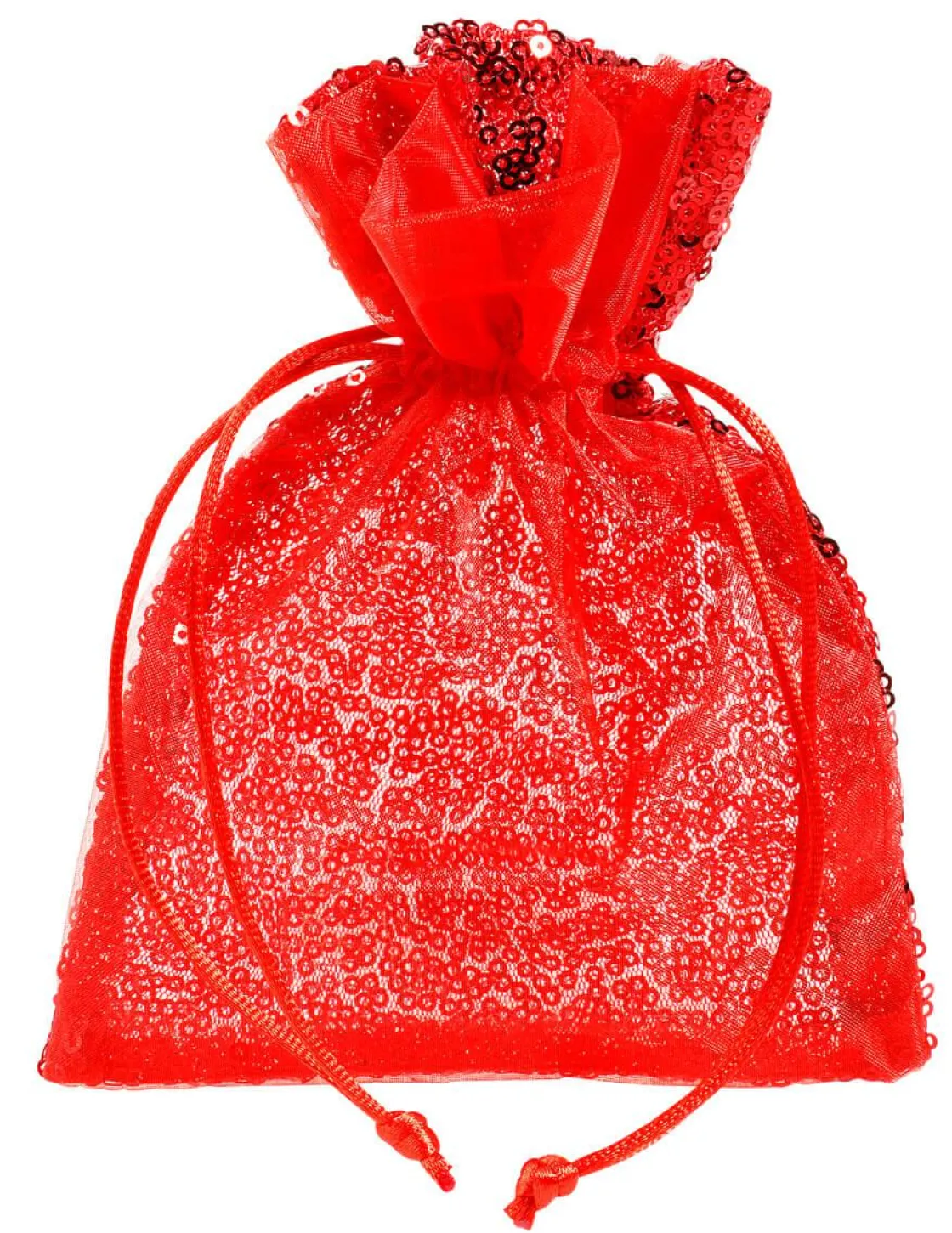 DecoWoerner Bolsitas Con Cordón|Decoración Temática>Bolsitas De Organza Lentejuelas 18 Cm, 10 Piezas,