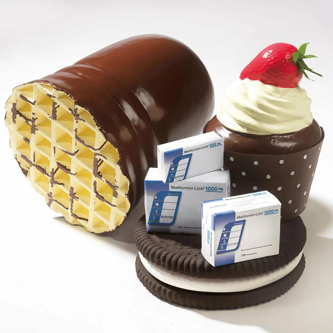 DecoWoerner Chupetes Xxl|Chocolate Y Helados>Bombón Relleno De Merengue XXL Alimento De Imitación 35 Cm