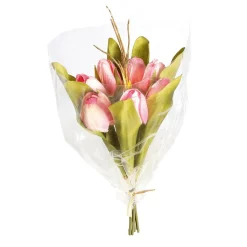 DecoWoerner Decoración De Primavera|Ramos Y Coronas De Flores>Buqué De Tulipanes Artificiales , 30 Cm