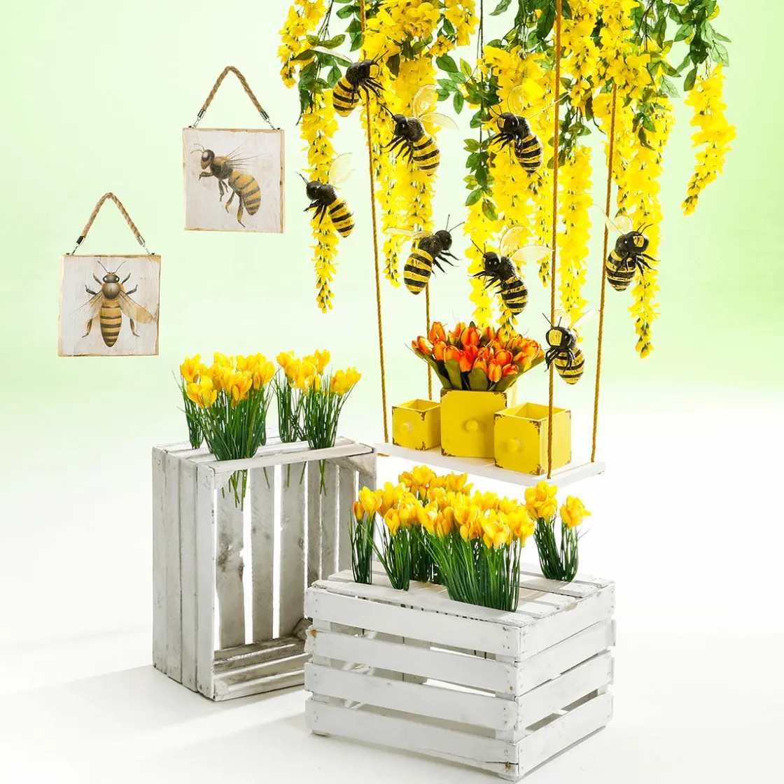 DecoWoerner Decoración De Primavera|Flores Artificiales>Buqué De Tulipanes Artificiales , 30 Cm