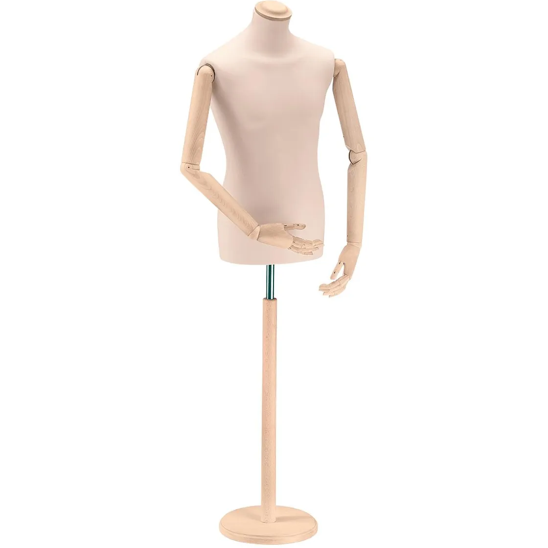 DecoWoerner Bustos De Costura>Busto Masculino Para Sastre, Busto De 76 Cm, Crudo/roble Claro