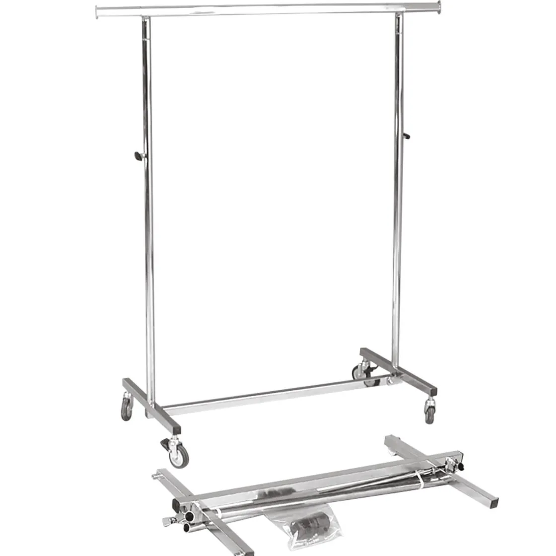 DecoWoerner Percheros>Caballete De Rodillos Plegable, Regulable En Altura, 1 M De Ancho