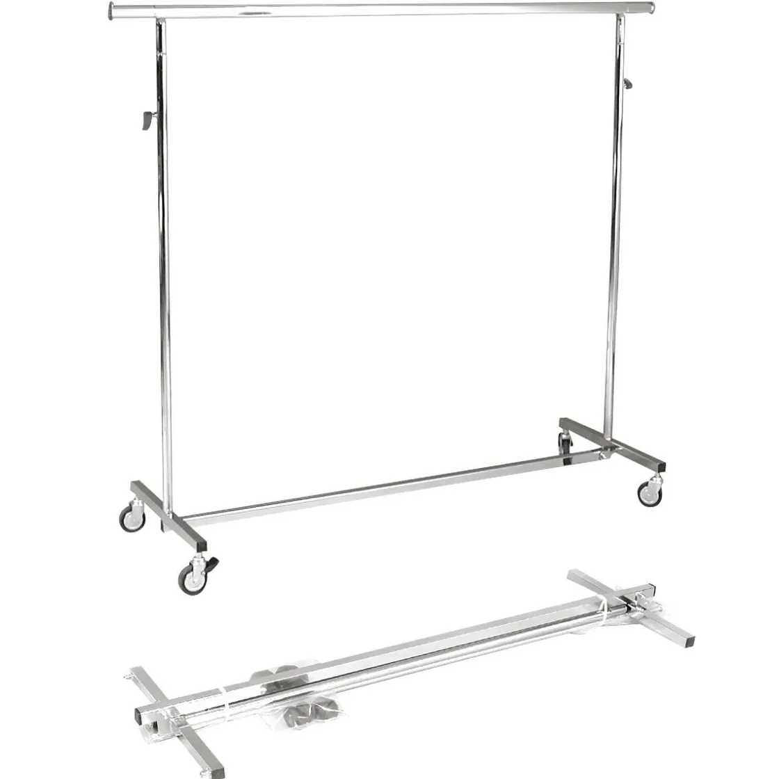 DecoWoerner Percheros>Caballete De Rodillos Plegable, Regulable En Altura, 1,5 M De Ancho