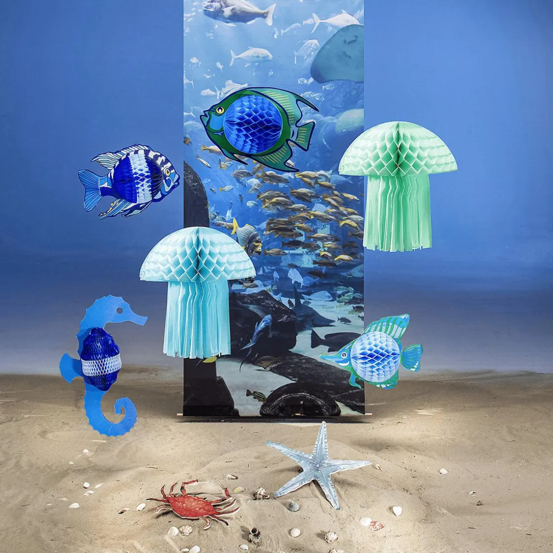 DecoWoerner Decoración De Verano>Caballito De Mar De Papel De Nido De Abeja Ignífugo Y Cartón 54 Cm