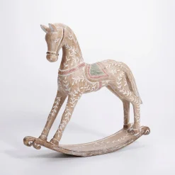 DecoWoerner Figuras De Navidad>Caballo Balancín Con óptica De Madera 30 X 30 Cm