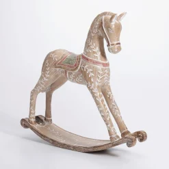 DecoWoerner Figuras De Navidad>Caballo Balancín Con óptica De Madera 30 X 30 Cm