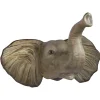 DecoWoerner Decoración De Animales>Cabeza De Elefante Anchura 109 Cm, Gris/natural