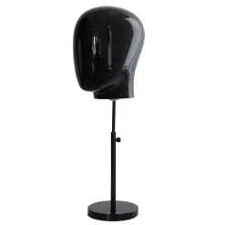 DecoWoerner Maniquíes>Cabeza De Maniquí De Hombre Negra Con Soporte 29 X 29 X 40 Cm