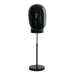 DecoWoerner Maniquíes>Cabeza De Maniquí De Hombre Negra Con Soporte 29 X 29 X 40 Cm
