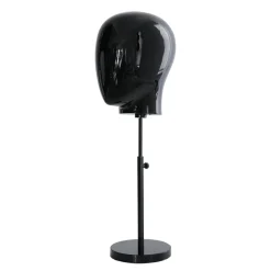 DecoWoerner Maniquíes>Cabeza De Maniquí De Señora Negra Con Soporte 26 X 26 X 40 Cm