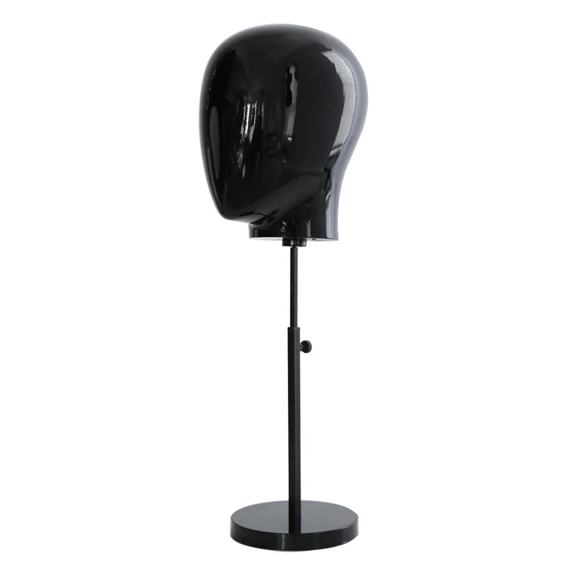 DecoWoerner Maniquíes>Cabeza De Maniquí De Señora Negra Con Soporte 26 X 26 X 40 Cm