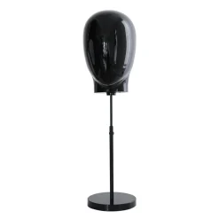 DecoWoerner Maniquíes>Cabeza De Maniquí De Señora Negra Con Soporte 26 X 26 X 40 Cm