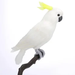 DecoWoerner Decoración De Animales|Decoración De Verano>Cacatúa Decorativa Sentada Blanca-amarilla, 40 Cm