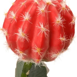 DecoWoerner Plantas De Interior>Cactus Artificial De Fresa En Maceta 35 Cm