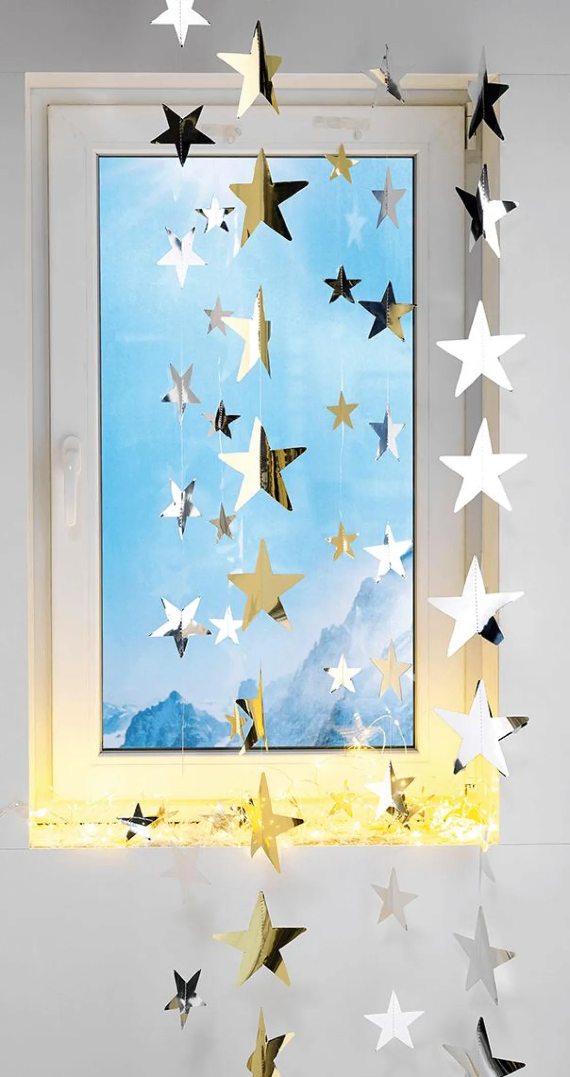 DecoWoerner Estrella De Navidad>Cadena De Estrellas De Plástico Ø 7 Cm, 200 Cm, 3 Piezas