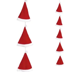 DecoWoerner Figuras De Navidad>Cadena De Gorras De Papá Noel 250 Cm