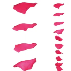 DecoWoerner Decoración Temática|Guirnaldas Y Vides>Cadena De Hojas De s Decorativas, 170 Cm, Fucsia, 3 Piezas