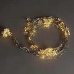 DecoWoerner Luz Decorativa|Luces De Navidad>Cadena De Luces De Estrella De Micro LED Con Luz Cálida Que Funciona Con Pilas 80 Cm