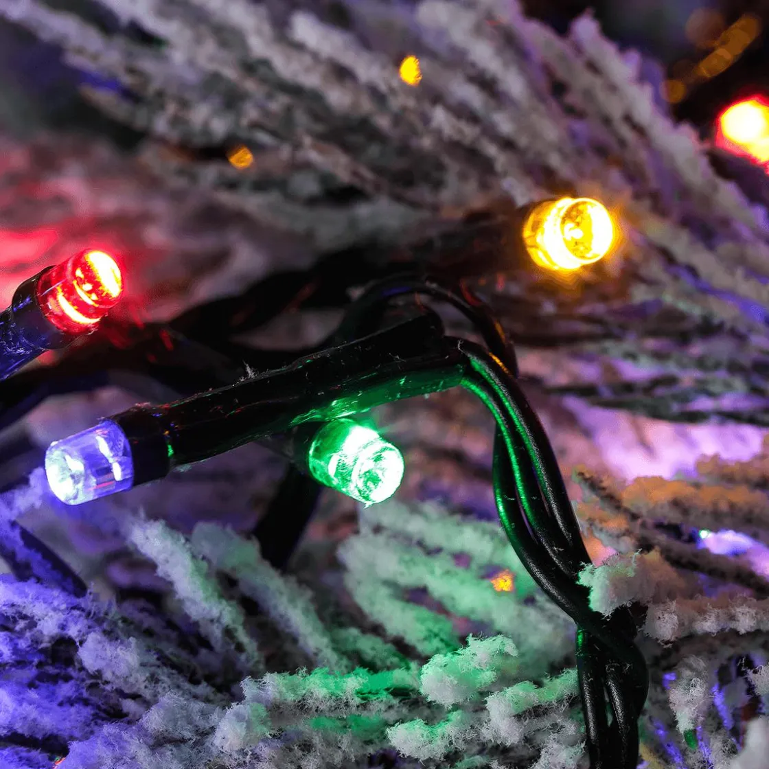 DecoWoerner Luces De Navidad>Cadena De Luces 3en1: Cadena De Luces LED De Colores, Amarillo Cálido O Intermitente Con Temporizador, Para Exteriores, 16 M
