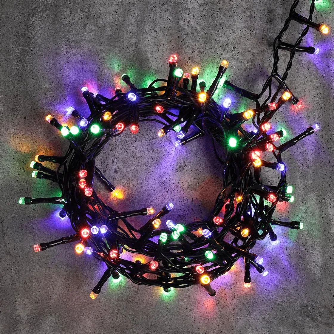 DecoWoerner Luces De Navidad>Cadena De Luces 3en1: Cadena De Luces LED De Colores, Amarillo Cálido O Intermitente Con Temporizador, Para Exteriores, 16 M
