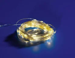 DecoWoerner Luces De Navidad>Cadena De Luces LED Con Alambre Con Baterías Para Exteriores, 100 LED, 10 M