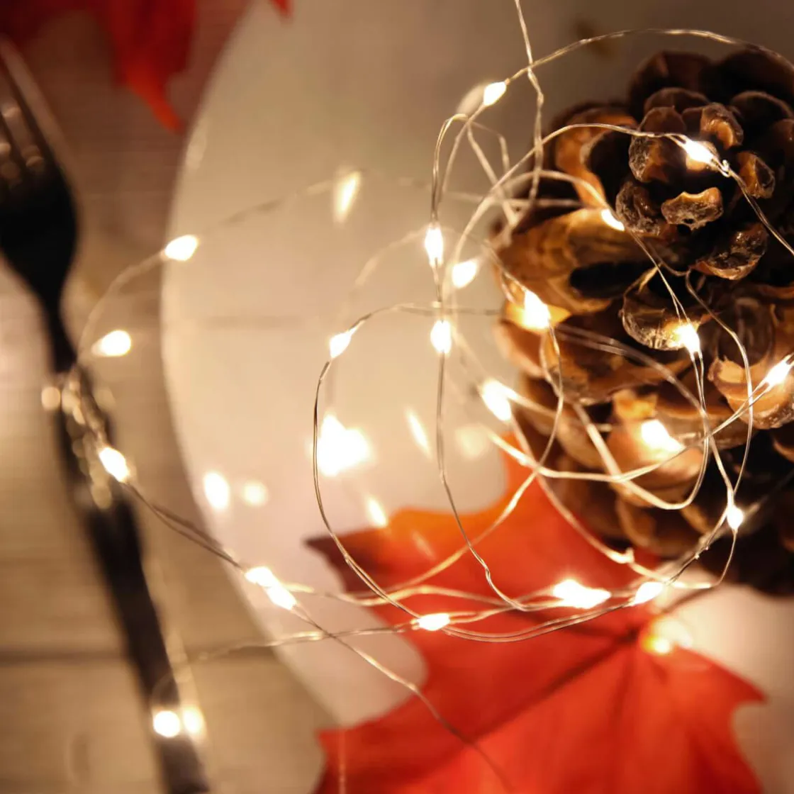 DecoWoerner Luces De Navidad>Cadena De Luces LED Con Alambre Con Baterías Para Exteriores, 100 LED, 10 M