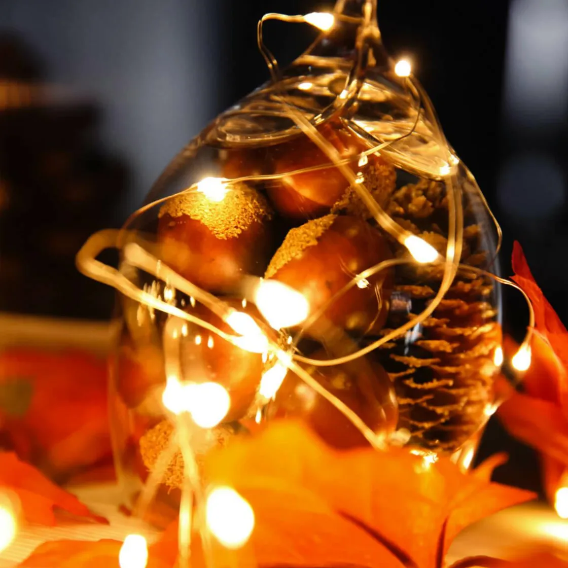 DecoWoerner Luces De Navidad>Cadena De Luces LED Con Alambre Con Baterías Para Exteriores, 100 LED, 10 M
