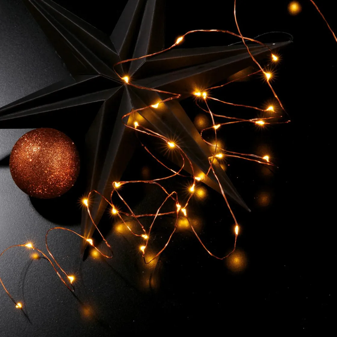 DecoWoerner Luz Decorativa>Cadena De Luces LED Con Alambre Con Baterías Para Interiores, 50 LED, 5 M