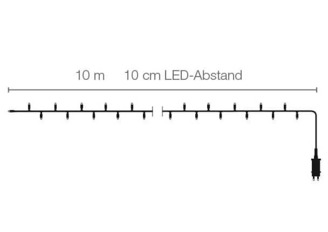 DecoWoerner Luces De Navidad>Cadena De Luces LED Para Exteriores, 100 LED, 10 M