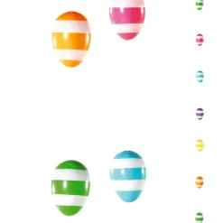 DecoWoerner Decoración De Pascua>Cadena Decorativa Con Huevos De Pascua A Rayas 160 Cm