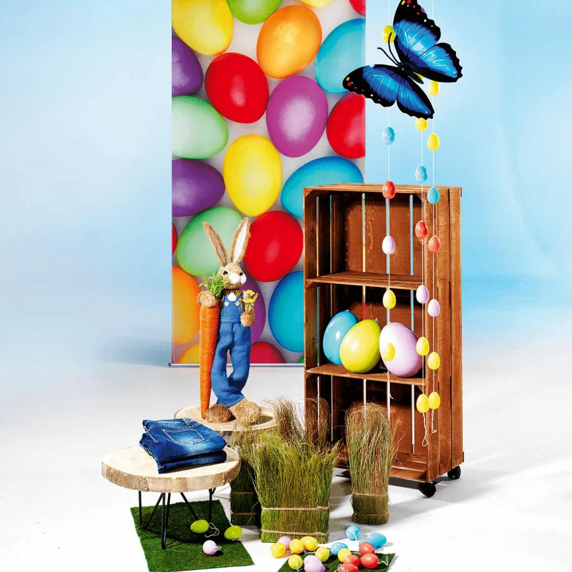 DecoWoerner Decoración De Pascua>Cadena Decorativa Con Huevos De Pascua Coloridos Uni 160 Cm