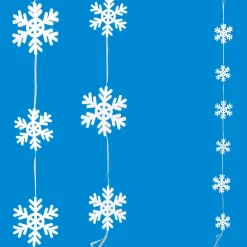 DecoWoerner Decoración De Invierno>Cadena Decorativa Copos De Nieve 150 Cm