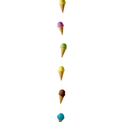 DecoWoerner Decoración De Verano|Chocolate Y Helados>Cadena Decorativa De Helados De Cucurucho Alimento De Imitación 220 Cm