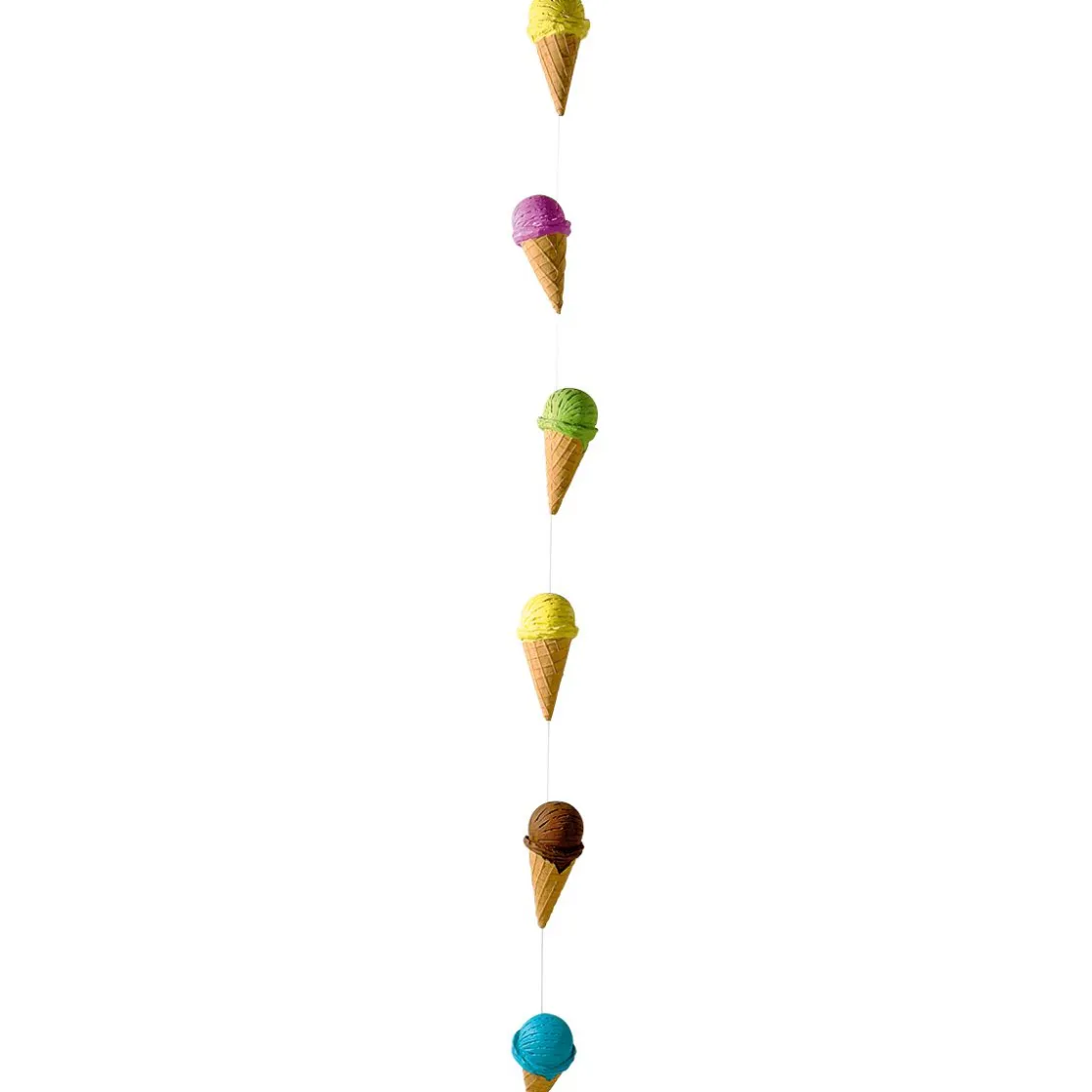 DecoWoerner Decoración De Verano|Chocolate Y Helados>Cadena Decorativa De Helados De Cucurucho Alimento De Imitación 220 Cm